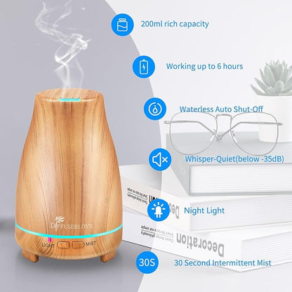 Diffuserlove Essential Oil Diffuser 200ML Aroma Diffuser Mist Humidifiers - Image 3