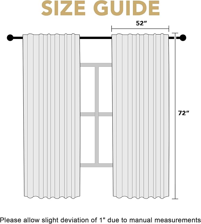H.VERSAILTEX White Curtains Thermal Insulated Window Treatment Panels Room - Image 6