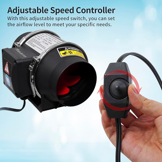 4 Inch Inline Duct Fan for Hydroponic Grow Tent Greenroom 3D Printer Enclosure - Image 2