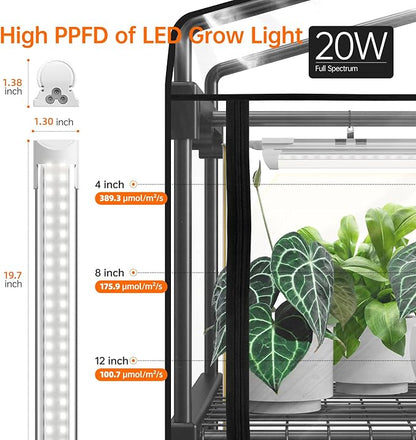 Bstrip Indoor Greenhouse with Grow Light, Mini Green House with 4 Pack 20W Full - Image 4