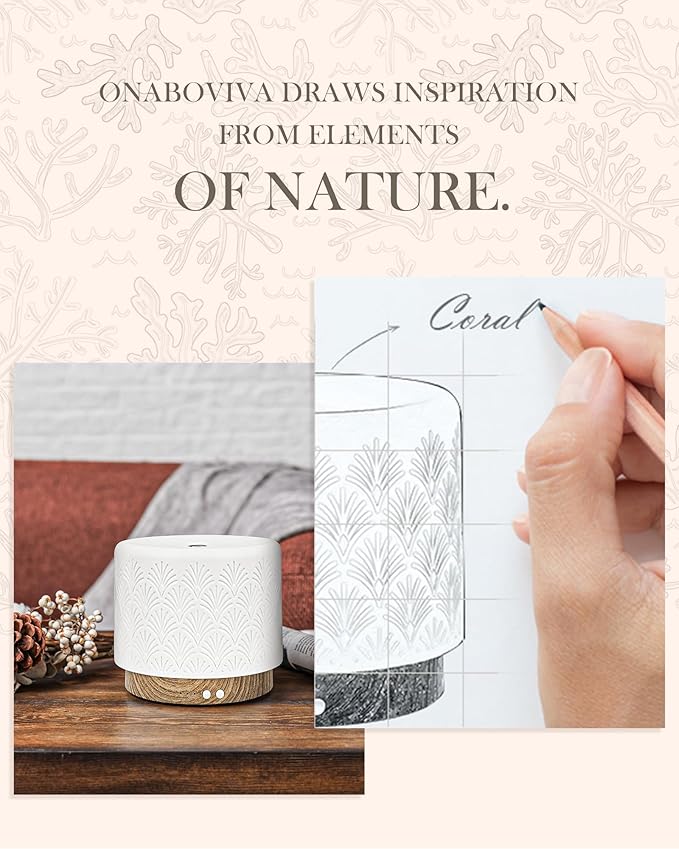 Essential Oil Diffuser, 280ml Ceramic Aromatherapy Diffuser - Image 4