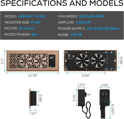 4"x10" Quiet Register Booster Fan - Image 5