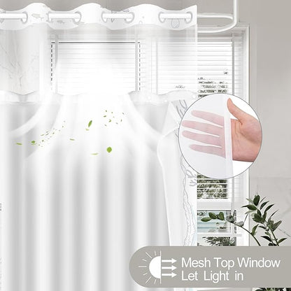 Extra Long No Hook Shower Curtain - Image 4