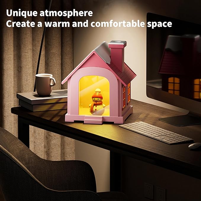 Christmas Village Houses Humidifier 500ml, Cute Snow House Cool Mist Humidifier - Image 4