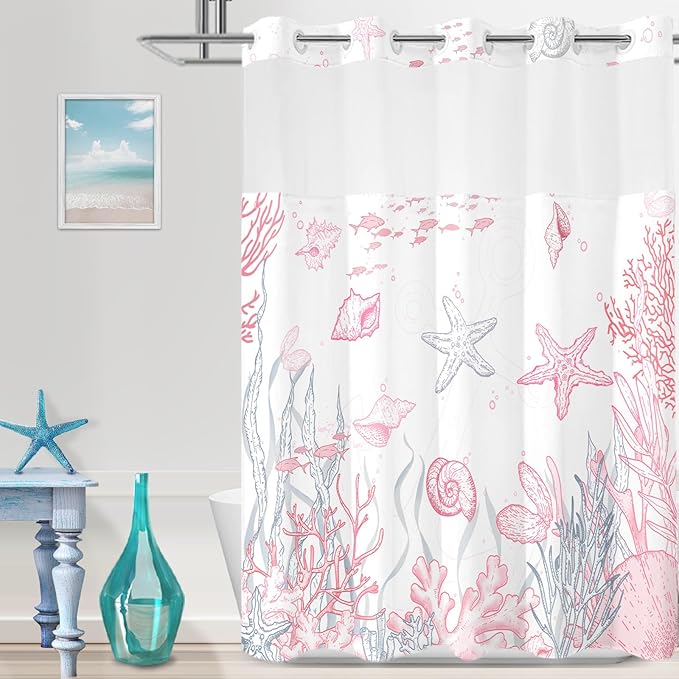 Extra Long No Hook Shower Curtain by TWLSNCD