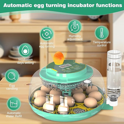 18 Egg Incubator with Automatic Egg Turning and Humidity Control, Chicken Egg - Image 3