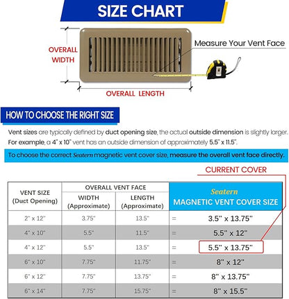 Magnetic Vent Covers, Extra Strong Magnets, 5.5" x 13.75" Ultra Thick 60mil - Image 6