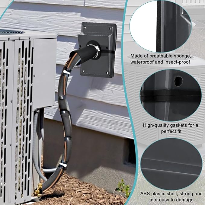 HVAC Wall Penetration and Duct Kit Cover, Split Air Conditioning Duct Kit Wall - Image 2