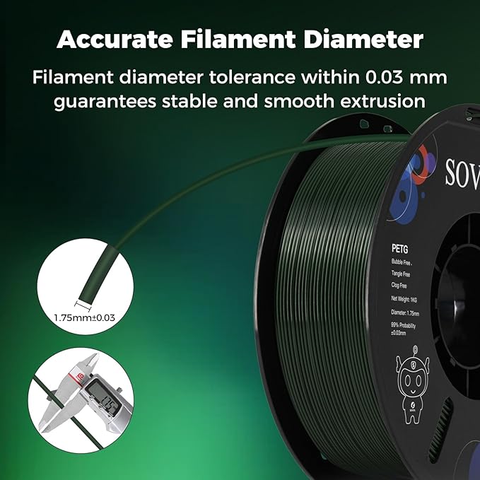 Sovol 3D Printer PETG Filament 1.75mm 1KG, High Precision, Strong Toughness - Image 6