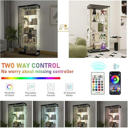 Yoluckea 5 Tiers Glass Display Cabinet - Image 3