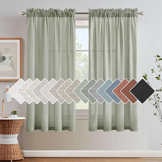 H.VERSAILTEX Linen Curtains Elegant Natural Linen Semi Sheer Curtains Energy by HVERSAILTEX