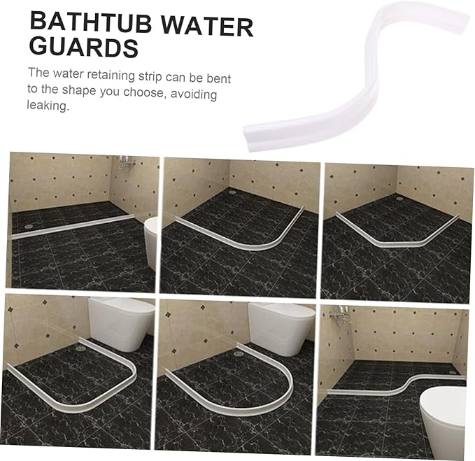 Retaining Strip for Bathroom Kitchen Bendable Water Baffle Strip for Shower Wet - Image 7