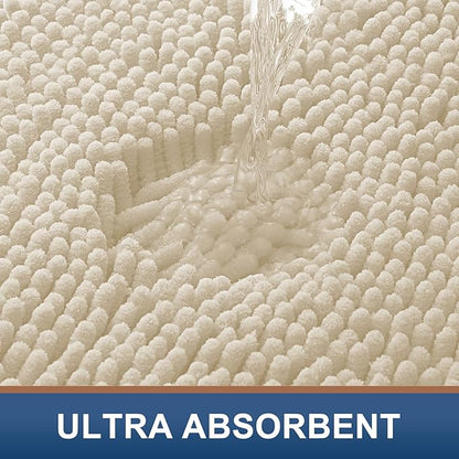 Smiry Luxury Chenille Bathroom Rugs 24x16, Extra Soft and Absorbent Shaggy Bath - Image 4