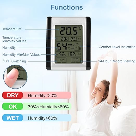 Digital Indoor Thermometer and Hygrometer Monitor - Image 3