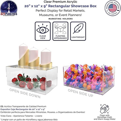 20" x 12" x 9" Clear Acrylic Display Box - Image 2