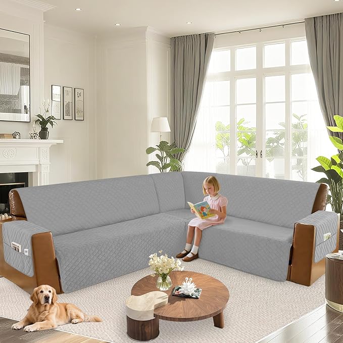 Arfntevss Waterproof Sectional Couch Covers L Shape Washable Velvet Sofa Cover - Image 6