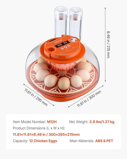 VEVOR 12 Egg Incubator, Automatic Egg Turner - Image 7