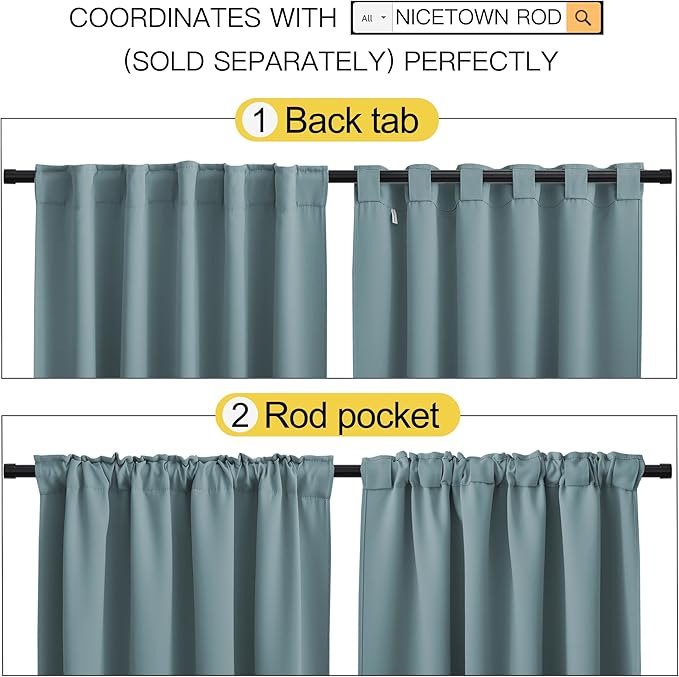NICETOWN Window Treatment Curtains Room Darkening Drapes - Image 3