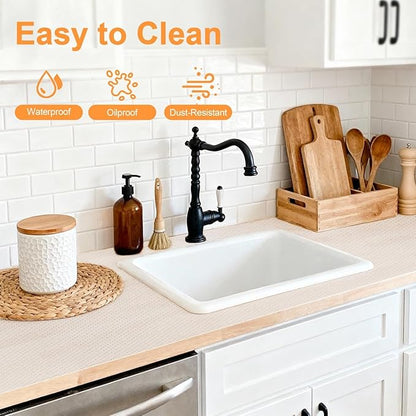 FEXIA Shelf Liner 17.5 Inch x 20 FT Clear Non Slip Waterproof Cabinet and - Image 7