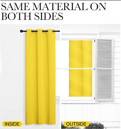 NICETOWN Bright Yellow Room Darkening Curtains - Image 6