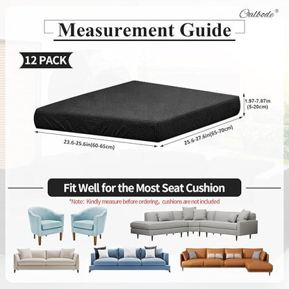 12Pcs Outdoor Stretch Cushion Covers, Waterproof Outdoor Chair Cushion Covers - Image 2