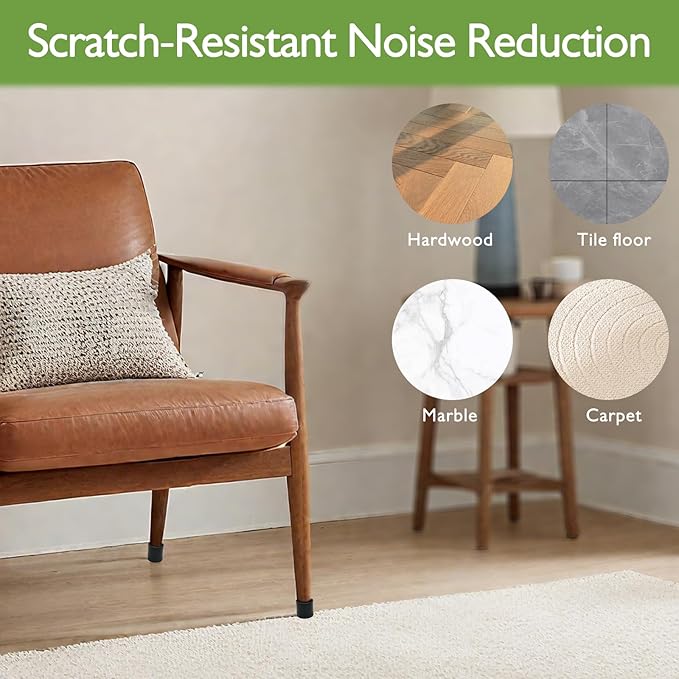 5/16" Silicone Chair Leg Floor Protectors, Rubber Chair Leg Caps, Non-Slip - Image 3