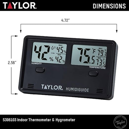 Taylor Wireless Digital Indoor Outdoor Thermometer and Hygrometer, Dual Display - Image 4