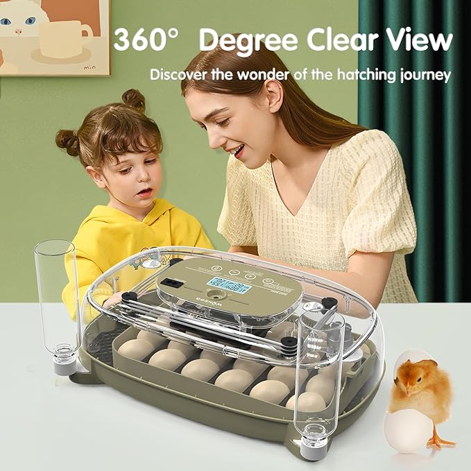 24 Egg Incubator with Automatic Turning, Temperature and Humidity Control - Image 9
