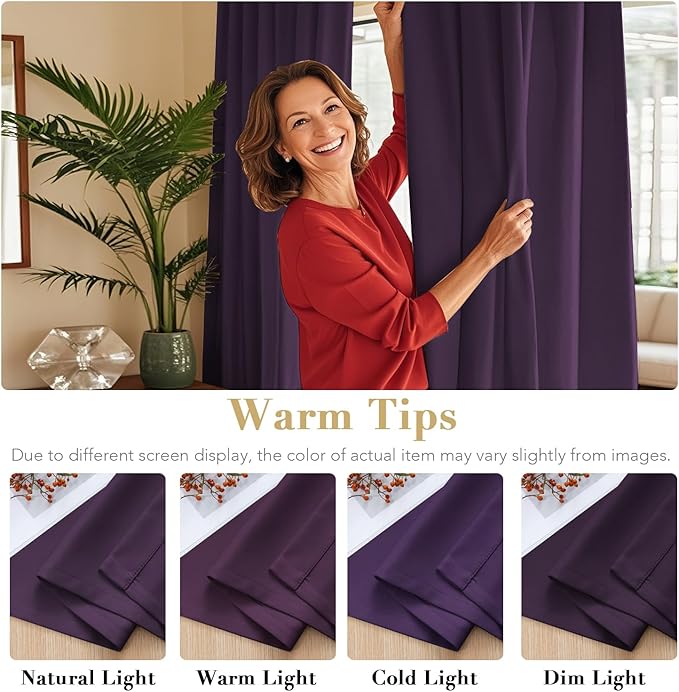 H.VERSAILTEX Blackout Curtains Thermal Insulated Window Treatment Panels Room - Image 6