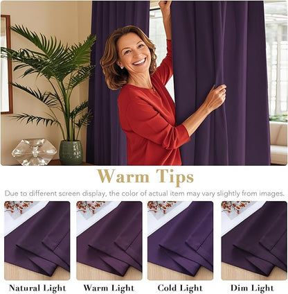 H.VERSAILTEX Blackout Curtains Thermal Insulated Window Treatment Panels Room - Image 6