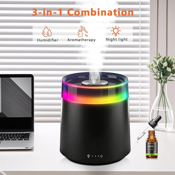 Humidifiers for Bedroom Home, 3L Top Fill Cool Mist Humidifier for Baby Nursery - Image 2