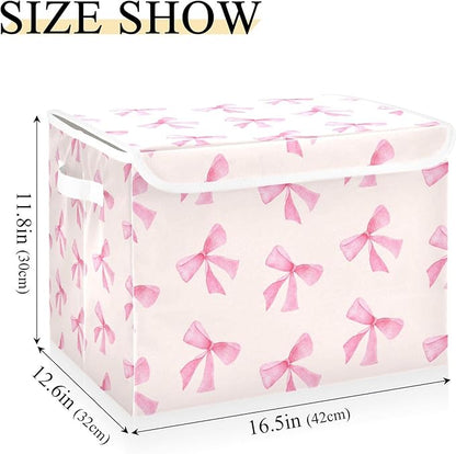 xigua Pink Bow Storage Bins - Image 3