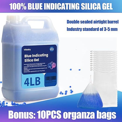 4LBS Desiccant Beads, Premium Blue Indicating Reusable Silica Gel Beads Bulk - Image 4