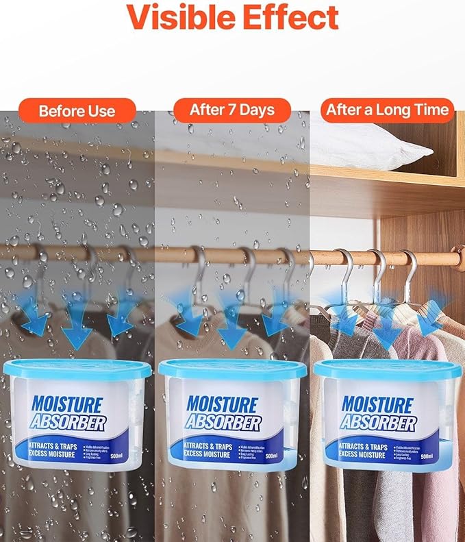 6 pieces of fragrance free moisture absorbing box, 10.8 ounces portable - Image 3