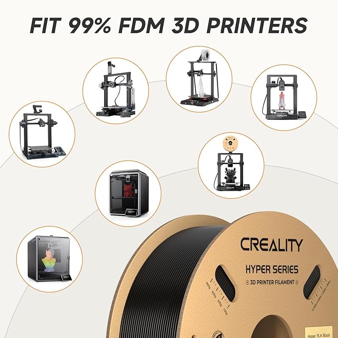 Official CREALITY Hyper PLA Filament 1.75mm Black & White 2KG, 30-600mm/s High - Image 5