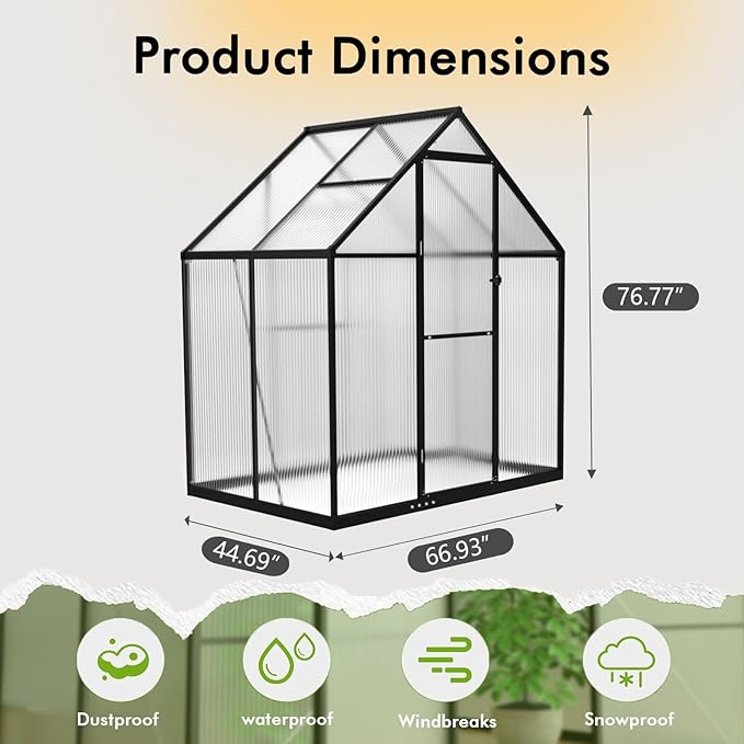 6×4FT Small Greenhouse, Mini Greenhouse - Image 8