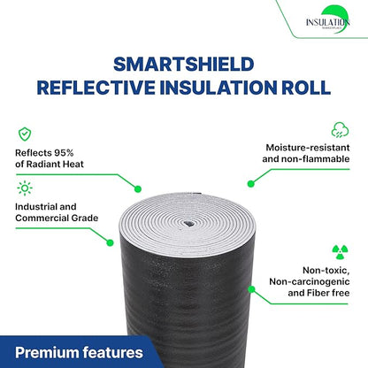 SmartSHIELD -10mm 48" x 50ft R20 Reflective Insulation roll, Foam Core Radiant - Image 3