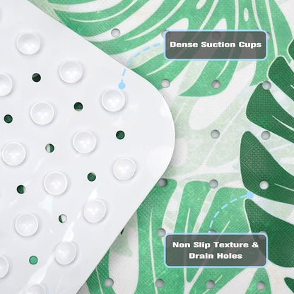 Tropical Leaves Bathtub Mat Non Slip, Boho Bath Tub Mat Baby Bath Mats - Image 3