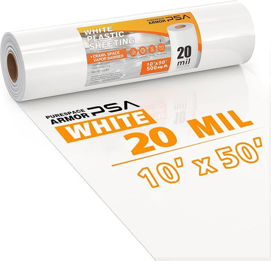 Crawl Space Vapor Barrier, 20 Mil Vapor Barrier, Heavy Duty Polyethylene Film by PureSpaceArmor