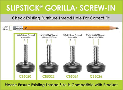 Slipstick Gorilla Outdoor Adjustable Furniture Levelers Weatherproof Screw in - Image 6
