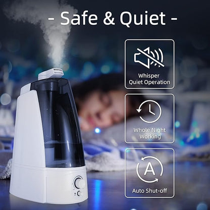 Cool Mist Humidifier for Office & Bedroom, 5L Top Fill Personal Humidifier - Image 3