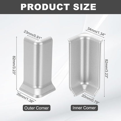 uxcell Self Adhesive Baseboard Corner Blocks, 3.23 Inch Wall Edge Corner - Image 2