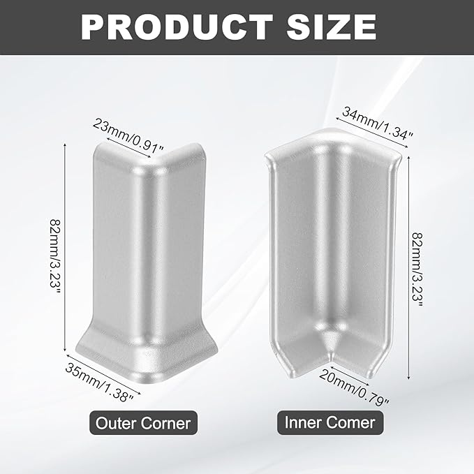 uxcell Self Adhesive Baseboard Corner Blocks, 3.23 Inch Wall Edge Corner - Image 2