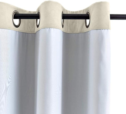ChadMade Extra Long Blackout Lined Premium Velvet Curtain Ivory 72Wx120L Inch - Image 3