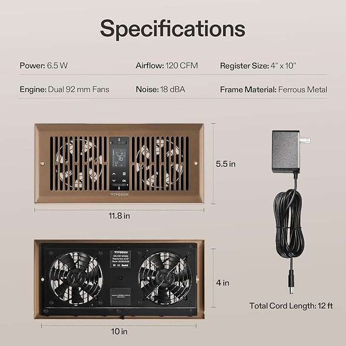 VIVOSUN Quiet Register Booster Fan - Image 8