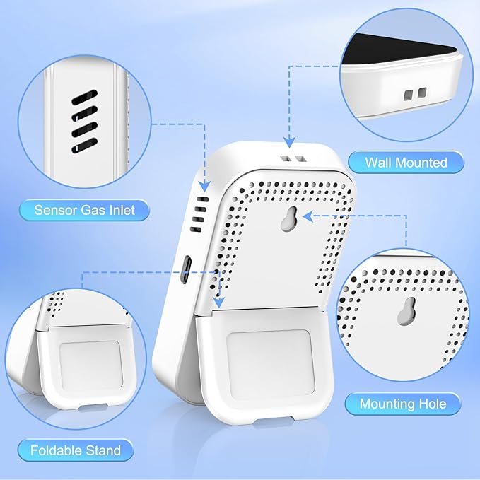 Portable Carbon Monoxide Detectors, 3-in-1 CO Detector – Mini CO, Temp & - Image 6