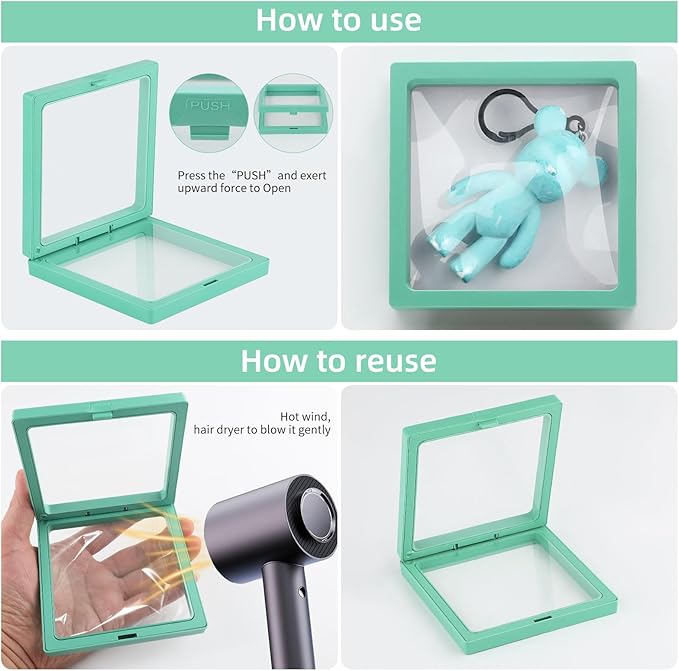 20 Pcs 3D Floating Display Case 4.3x4.3x0.8inch, Challenge Coin Display - Image 4