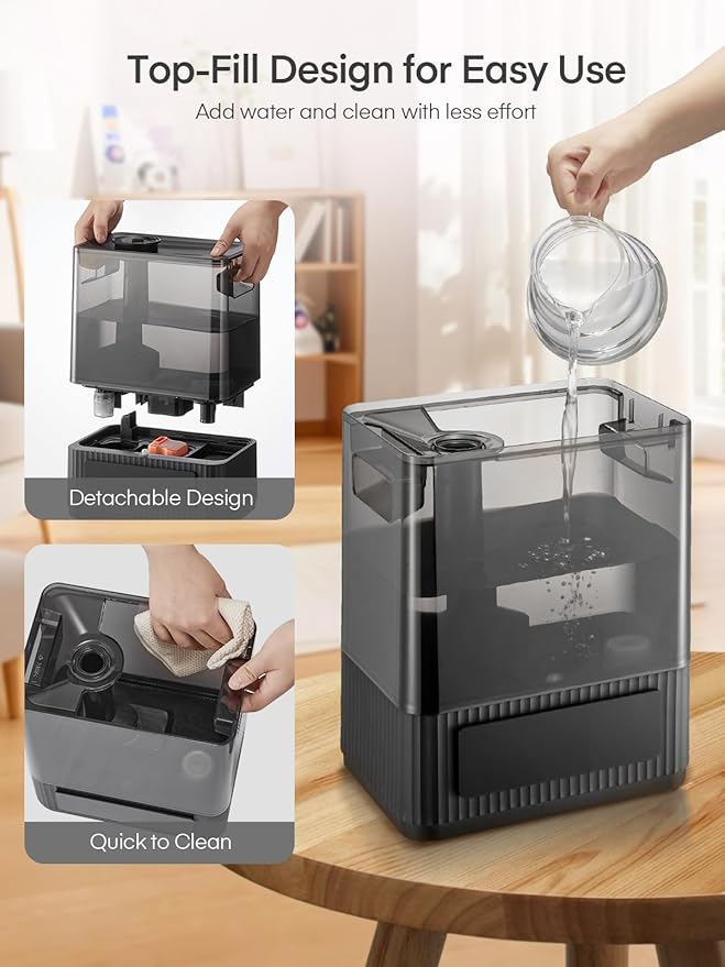 FOHERE Smart Humidifier for Bedroom, 6L Quiet Warm Cool Mist Humidifier - Image 8