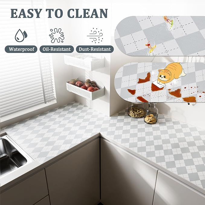 Shelf Liner for Kitchen Cabinets 18" x 240" Non-Adhesive Non-Slip Drawer Liners - Image 3