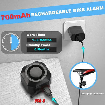 WSDCAM USB Rechargeable Bike Alarm - Image 2